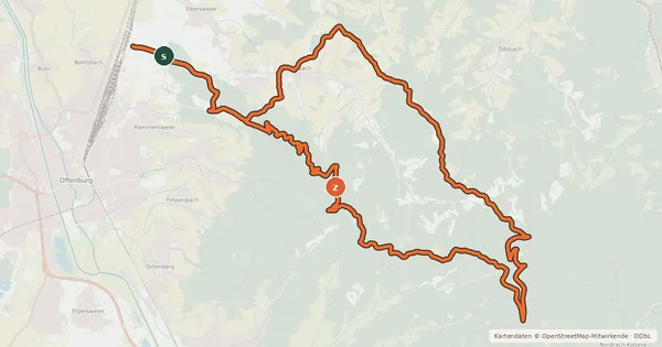 Kartenübersicht der Radroute MTB Mooskopf-Tour