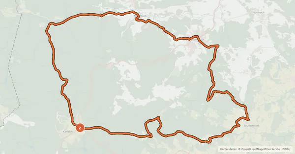 Kartenübersicht der Radroute MTB Nordwald-Strecke