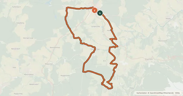 Kartenübersicht der Radroute MTB Panoramaweg