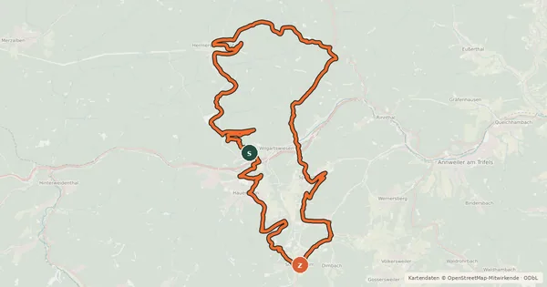 Kartenübersicht der Radroute MTB-Park Pfälzerwald, Tour 11
