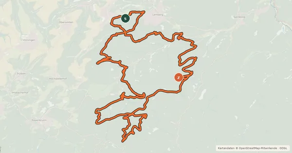 Kartenübersicht der Radroute MTB-Park Pfälzerwald, Tour 18