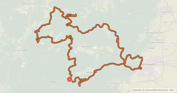 Kartenübersicht der Radroute MTB-Park Pfälzerwald, Tour 9