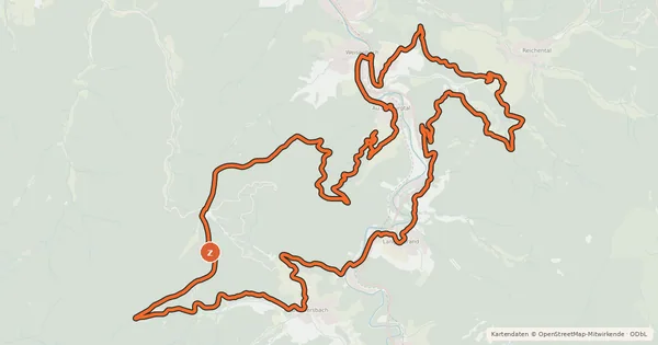 Kartenübersicht der Radroute MTB Powertour rund um Weisenbach
