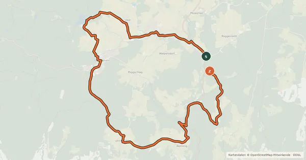 Kartenübersicht der Radroute MTB Pulvermühle-Strecke