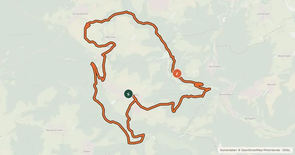 Kartenübersicht der Radroute MTB route 9