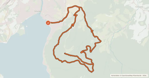 Kartenübersicht der Radroute MTB route Gmunden - Laudachsee via Mitterweg