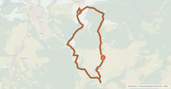 Kartenübersicht der Radroute mtb Route Turmweg