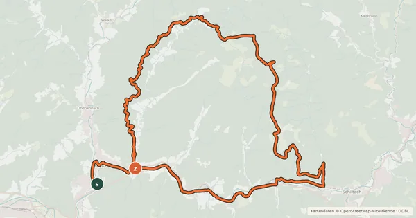 Kartenübersicht der Radroute MTB Rund um das Kinzigtal