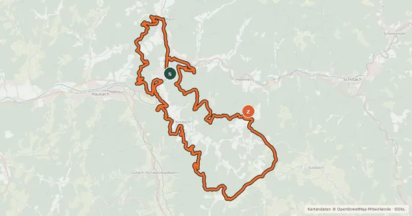 Kartenübersicht der Radroute MTB Rund um das Kirnbachtal