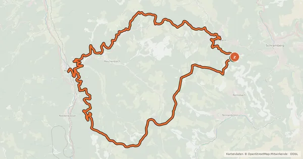 Kartenübersicht der Radroute MTB Rund um Reichenbach