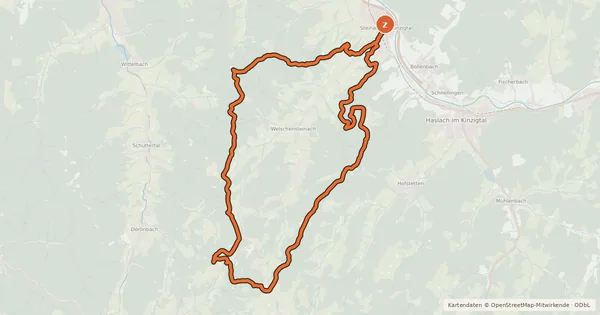 Kartenübersicht der Radroute MTB Rund ums Welschensteinacher Tal