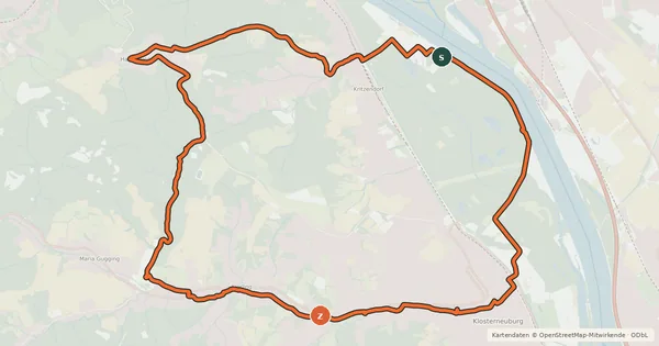 Kartenübersicht der Radroute MTB Runde Kritzendorf