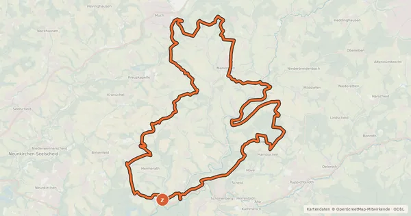 Kartenübersicht der Radroute MTB-Rundtour Much