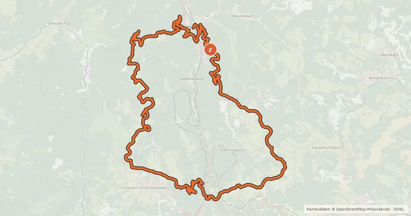 Kartenübersicht der Radroute MTB Schwarzwaldbahn-Tour