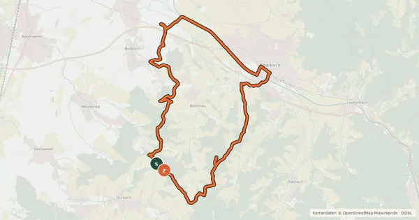 Kartenübersicht der Radroute MTB St. Wendelin-Tour