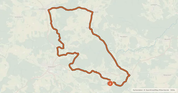Kartenübersicht der Radroute MTB Stockzahnweg