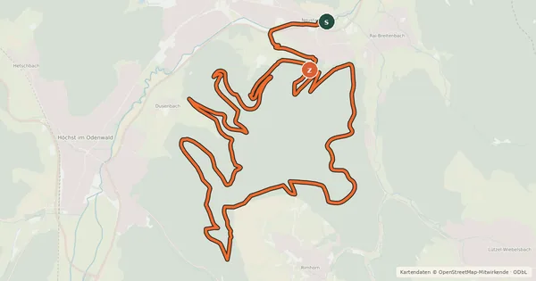 Kartenübersicht der Radroute MTB-Strecke Breuberg 2