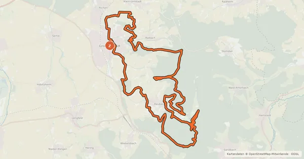 Kartenübersicht der Radroute MTB-Strecke GU1