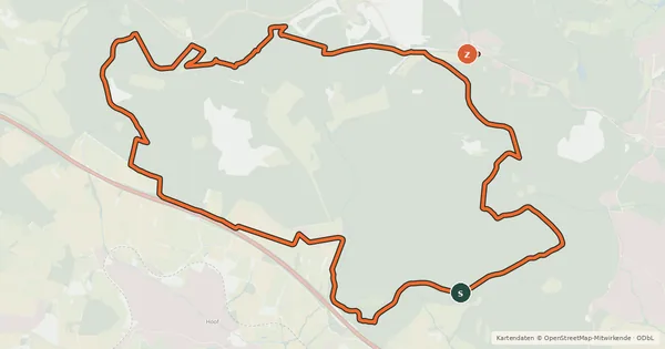 Kartenübersicht der Radroute MTB-Strecke "Um das Habichtsspiel"