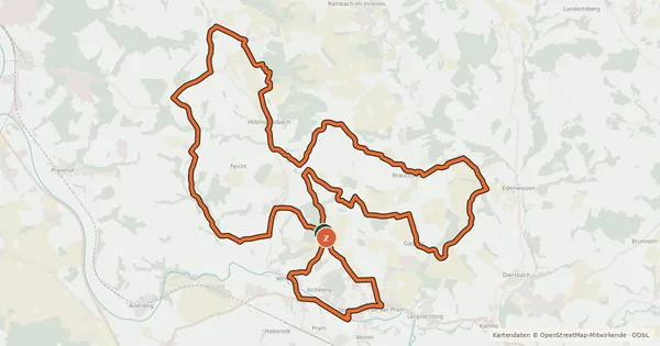 Kartenübersicht der Radroute MTB Taufkirchen Nord