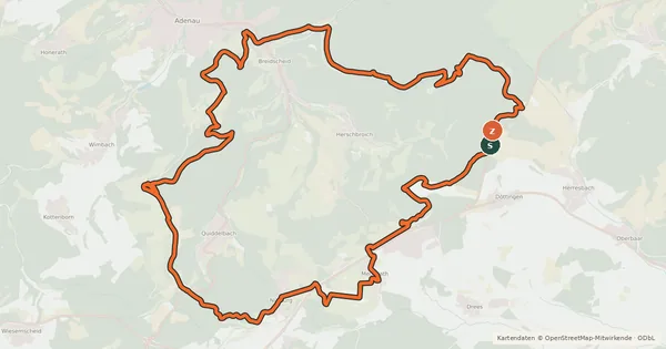 Kartenübersicht der Radroute MTB Tour 1 BULLS Hölle - Radarena am Ring