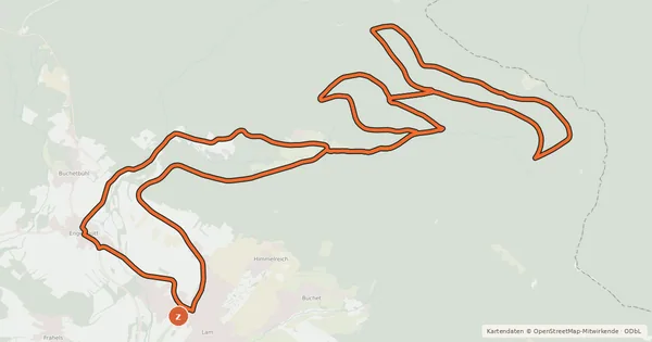 Kartenübersicht der Radroute MTB-Tour 1 Osser-Tour