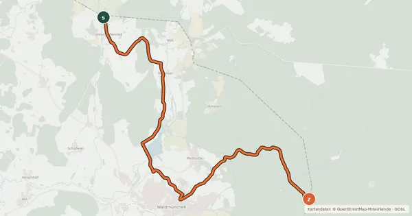 Kartenübersicht der Radroute MTB-Tour 10 Waldmünchner Čerchov-Tour