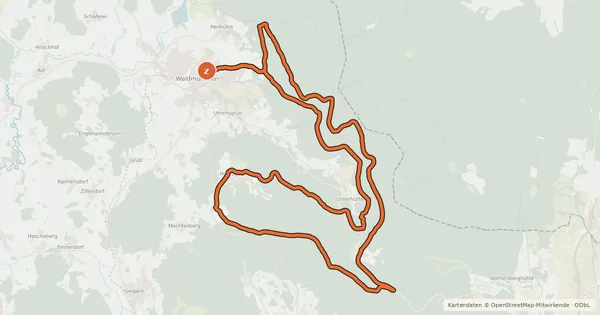 Kartenübersicht der Radroute MTB-Tour 11 Böhmerwald-Tour