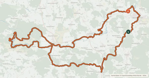 Kartenübersicht der Radroute MTB-Tour 13 Eixendorfer-Tour