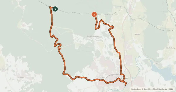 Kartenübersicht der Radroute MTB-Tour 19 Further Čerchov-Tour
