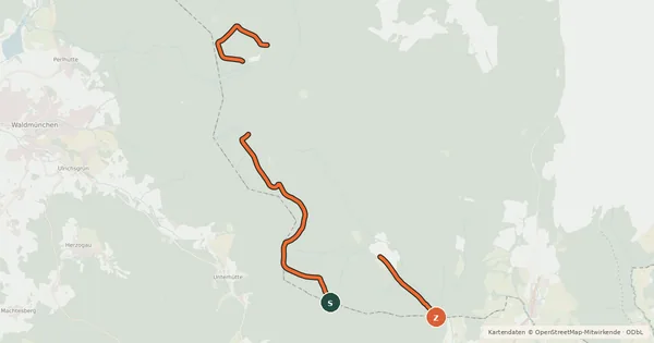 Kartenübersicht der Radroute MTB-Tour 19 Further Čerchov-Tour CZ
