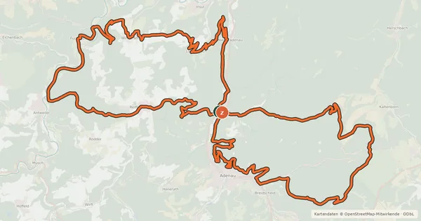 Kartenübersicht der Radroute MTB Tour 2 BULLS Achterbahn - Radarena am Ring