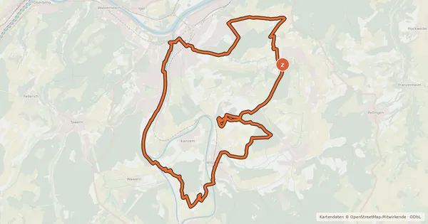 Kartenübersicht der Radroute MTB-Tour 2 "Galgenberg"