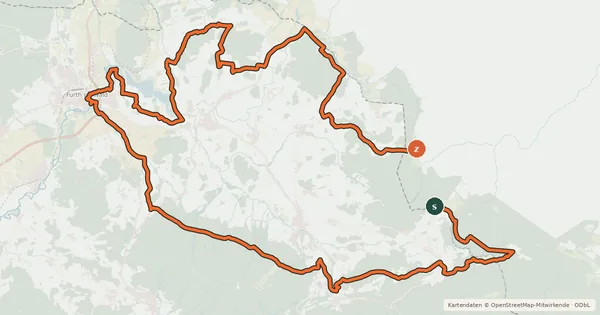 Kartenübersicht der Radroute MTB-Tour 22 Grenzlandtour