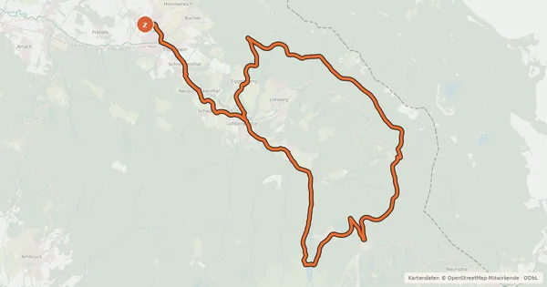 Kartenübersicht der Radroute MTB-Tour 3 Arbersee-Tour