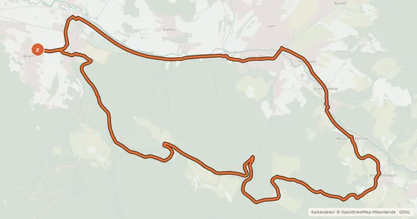 Kartenübersicht der Radroute MTB-Tour 6 Lamer Winkel-Tour