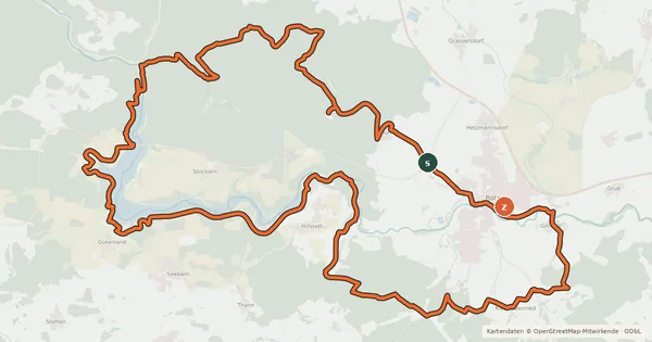 Kartenübersicht der Radroute MTB-Tour 8 Rötzer-Schwarzwihrberg-Tour