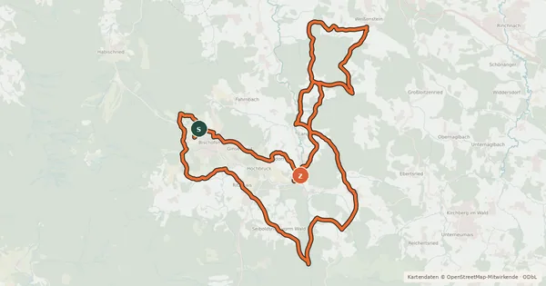Kartenübersicht der Radroute MTB Tour Nr. 21 Fressendes Haus