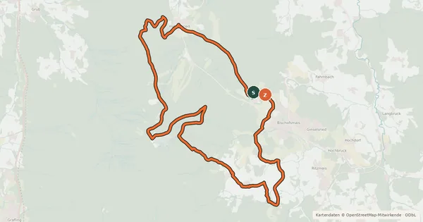 Kartenübersicht der Radroute MTB Tour Nr. 24 Um den Geißkopf