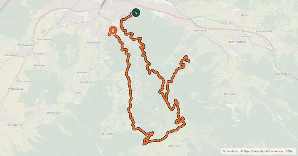 Kartenübersicht der Radroute MTB Trans-Schauinsland