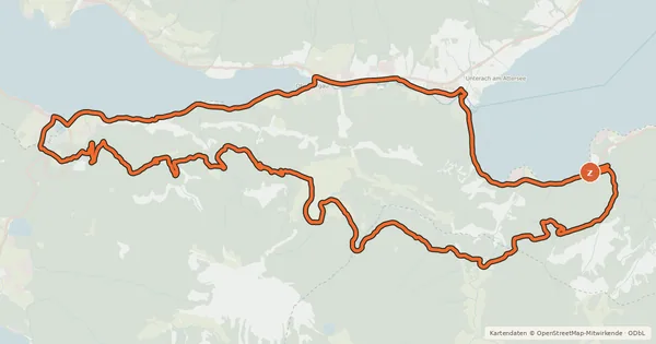 Kartenübersicht der Radroute MTB Unterburgau - Eisenaueralm - Scharfling