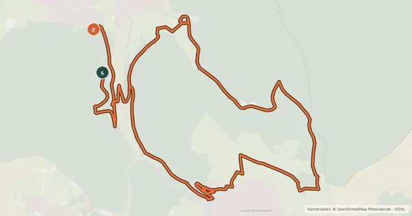 Kartenübersicht der Radroute MTB-Verbindung V Bb2 Ei1