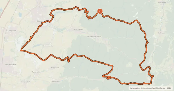 Kartenübersicht der Radroute MTB Wald und Reben-Tour