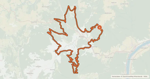 Kartenübersicht der Radroute MTB Weinsteintour