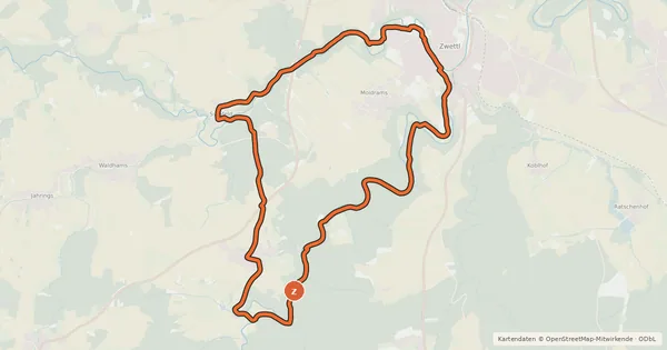 Kartenübersicht der Radroute MTB-Zwei Flüsse-Tour