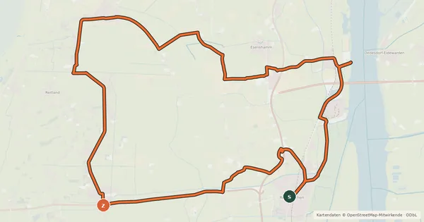 Kartenübersicht der Radroute Mühlen-Tour Stadland
