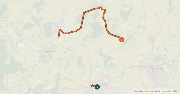 Kartenübersicht der Radroute Mühlen und Schlösser Tour