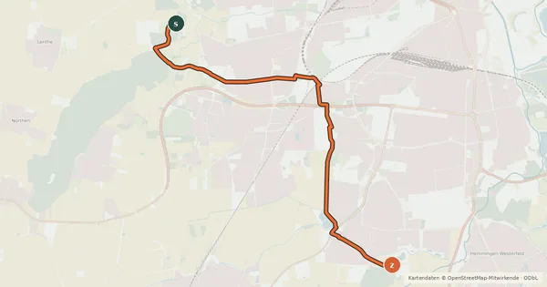 Kartenübersicht der Radroute Mühlenberg