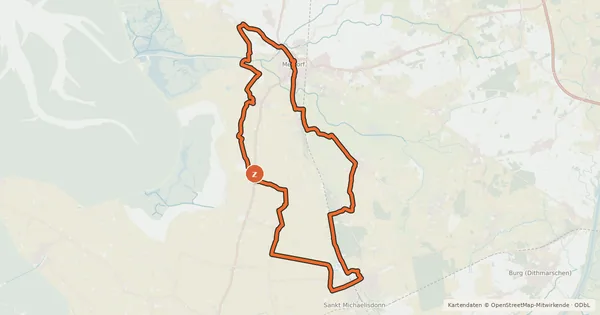 Kartenübersicht der Radroute Mühlenroute