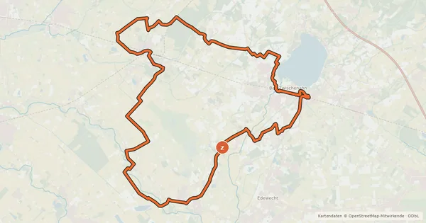 Kartenübersicht der Radroute Mühlenroute